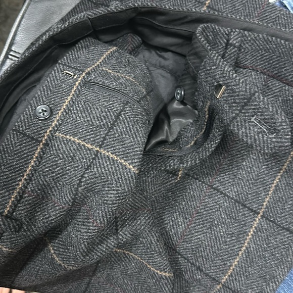 Mens Two Button Tweed Wool Stripe 3 Pieces Suit‎ Set Wedding Formal Business - Picture 11 of 12